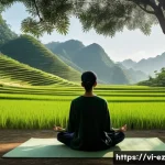 Home 22 자연 속에서의 마인드풀니스 리트릿 계획 - A serene mountain retreat scene in Ba Vì, Vietnam, showcasing a peaceful natural environment with lu...